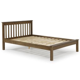 Cama Casal Inglesa em Madeira Maciça Mv Outlet Castanho - 2