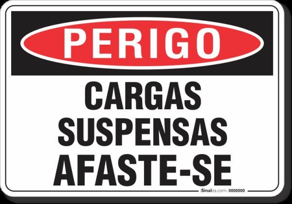 Placa Perigo Cargas Suspensas Afaste Se Madeiramadeira