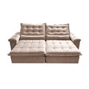 Ver imagem 5 de Sofá Retrátil e Reclinável 2,95m Cama inBox Big Fresh com SoftGel D40 Velupluma Bege