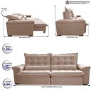 Ver imagem 2 de Sofá Retrátil e Reclinável 2,95m Cama inBox Big Fresh com SoftGel D40 Velupluma Bege