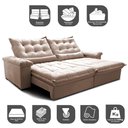 Ver imagem 3 de Sofá Retrátil e Reclinável 2,95m Cama inBox Big Fresh com SoftGel D40 Velupluma Bege