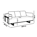 Ver imagem 4 de Sofá Cama Solteiro 2 Lugares Linho Bege Living 200cm Base Industrial Sala Cherie K01 - D’Rossi