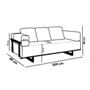 Ver imagem 4 de Sofá Cama Solteiro 2 Lugares Linho Bege Living 200cm Base Industrial Sala Cherie K01 - D’Rossi
