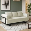 Ver mais imagens de Sofá Cama Solteiro 2 Lugares Linho Bege Living 200cm Base Industrial Sala Cherie K01 - D’Rossi