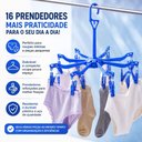 Ver imagem 3 de Varal Suspenso Dobravel 16 Prendedores Tipo Guarda Chuva Grande para Meias Roupas Intimas Lavanderia