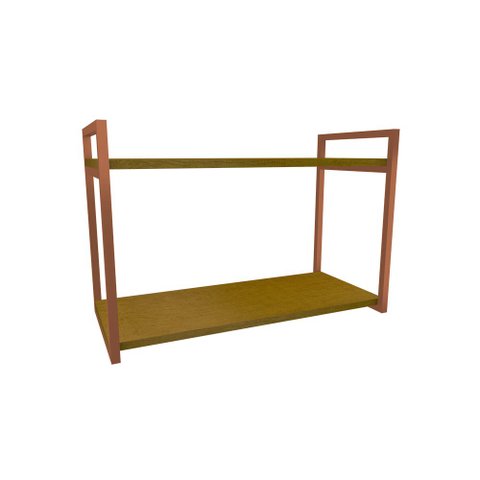 Nicho Industrial 2 Prateleiras Bahamas Ferro Cobre Tampo Canela 60cm