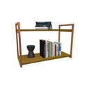 Ver imagem 2 de Nicho Industrial 2 Prateleiras Bahamas Ferro Cobre Tampo Canela 60cm
