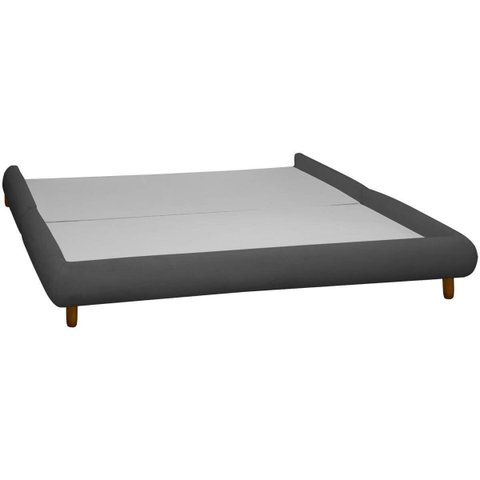 Base Cama Box Queen Size 173cm Orgânica Napoli Bouclê:bouclê Cinza Grafite