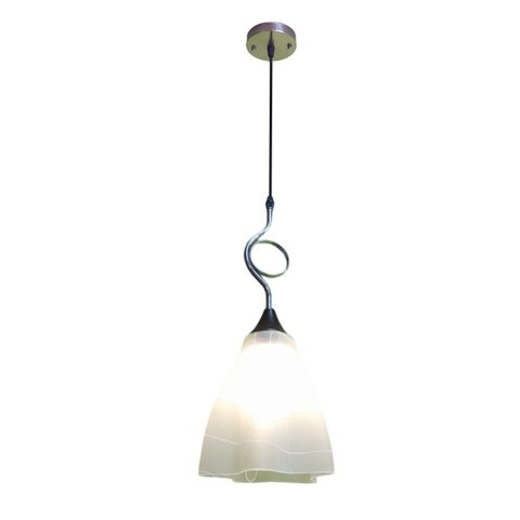 Lustre Pendente de Vidro Leitoso em Ondas