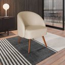Ver imagem 5 de Poltrona para Sala e Escritório Decorativa Cadma Linho Bege
