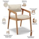 Ver imagem 5 de Kit 06 Cadeiras para Sala de Jantar Estar Living Giorgia L02 Linho Palha - Lyam Decor