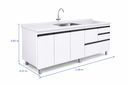 Ver imagem 3 de Gabinete Cozinha Mdp 1,94m Elegance com 8 Pés Pré-montado:branco