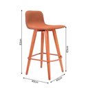 Ver imagem 5 de Banqueta Baixa Linea Aço Cobre para Balcao Cozinha Ilha Varanda Gourmet Moderno - Terracota Assento