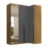 Guarda Roupa de Canto Reto 4 Portas Espelho Altezza Trend Belmax:freijó/titânio - 11