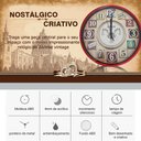 Ver imagem 2 de Relógio De Parede Retrô Vintage Nostálgico Abs Acrílico 30cm