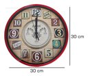 Ver imagem 6 de Relógio De Parede Retrô Vintage Nostálgico Abs Acrílico 30cm