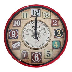 Relógio De Parede Retrô Vintage Nostálgico Abs Acrílico 30cm