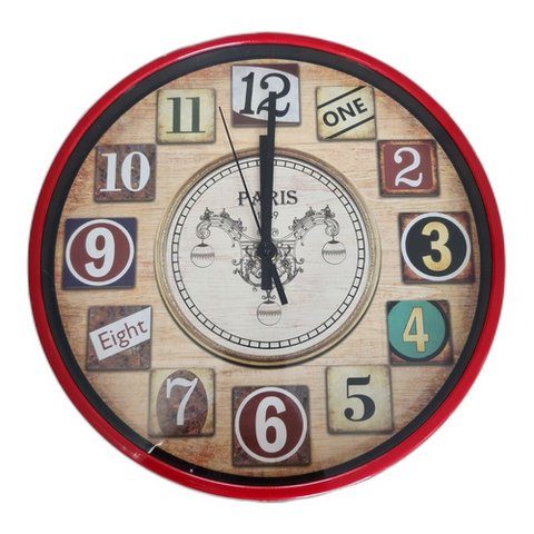 Relógio De Parede Retrô Vintage Nostálgico Abs Acrílico 30cm