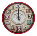 Ver imagem 1 de Relógio De Parede Retrô Vintage Nostálgico Abs Acrílico 30cm