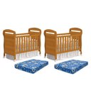 Ver imagem 1 de Kit Gêmeos Berço Mini Cama Danny Savana com Colchões Baby Physical - Reller Móveis