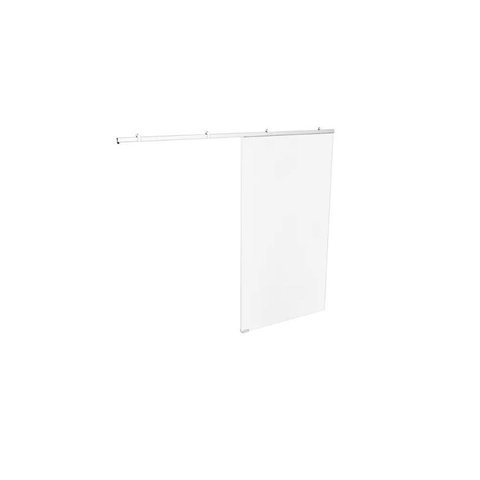 Kit Porta Madeira 0,90x2,10m Primer + Trilho Correr 1,80m Preto + Brinde