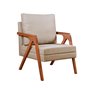 Kit 02 Poltronas Mona Luxo Madeira - Linho Bege - 2