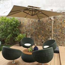 Ombrelone Guarda Sol Noronha Premium Aluminio 3,0 X 3,0 C/ Base em 100l Sol&sombra Bege - 3