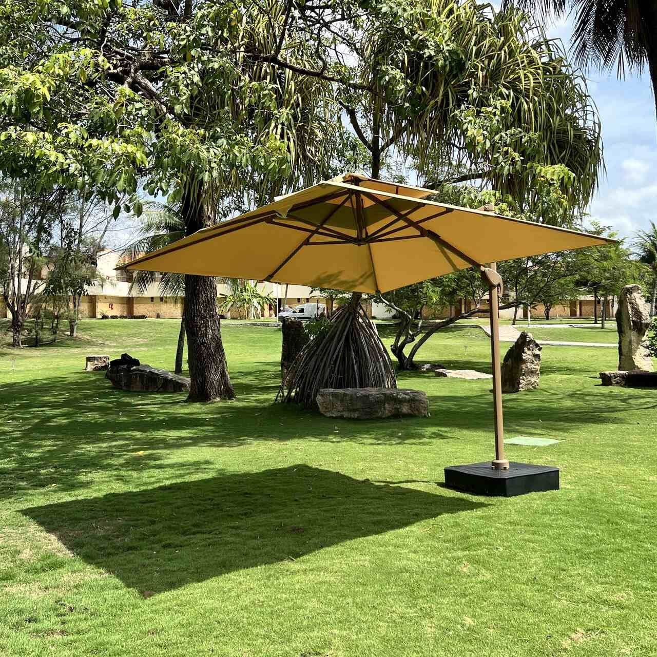 Ombrelone Guarda Sol Noronha Premium Aluminio 3,0 X 3,0 C/ Base em 100l Sol&sombra Bege - 6