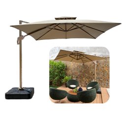 Ombrelone Guarda Sol Noronha Premium Aluminio 3,0 X 3,0 C/ Base em 100l Sol&sombra Bege - 2