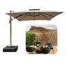 Ombrelone Guarda Sol Noronha Premium Aluminio 3,0 X 3,0 C/ Base em 100l Sol&sombra Bege - 2
