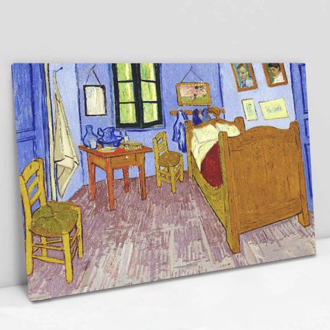 Quadro Decorativo em Canvas Quarto em Artes - Van Gogh TaColado Moldura Madeira 120 x 80cm