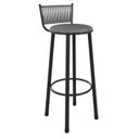 Ver mais imagens de Kit 2 Banquetas Altas Estofadas Industrial em Aço Suede Bete Prata/Preto
