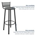 Ver imagem 6 de Kit 2 Banquetas Altas Estofadas Industrial em Aço Suede Bete Prata/Preto
