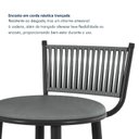 Ver imagem 4 de Kit 2 Banquetas Altas Estofadas Industrial em Aço Suede Bete Prata/Preto