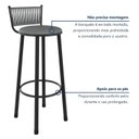 Ver imagem 7 de Kit 2 Banquetas Altas Estofadas Industrial em Aço Suede Bete Prata/Preto