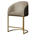 Ver imagem 1 de Poltrona Banqueta Decorativa Estofada Mia Veludo Base Metal Dourada - Estopar Poltrona Mia Veludo Be