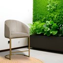 Ver imagem 2 de Poltrona Banqueta Decorativa Estofada Mia Veludo Base Metal Dourada - Estopar Poltrona Mia Veludo Be