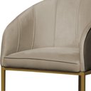 Ver imagem 4 de Poltrona Banqueta Decorativa Estofada Mia Veludo Base Metal Dourada - Estopar Poltrona Mia Veludo Be