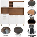 Ver imagem 4 de Kit Cozinha 6 Portas 2 Gavetas Serena Amendola/Branco