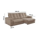 Ver imagem 6 de Sofá Dublin 02 Módulos de 120cm Br25cm Meu Sofá Online A226 Linho Bege