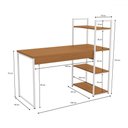 Ver imagem 3 de Mesa Escrivaninha Vitale 2 Prateleiras Canela/branco Brilho - Kappesberg