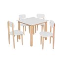 Ver imagem 2 de Mesa Cadeiras Infantil 7 Cores Mdf Pinus para Quarto Jogos:branco