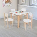 Ver imagem 1 de Mesa Cadeiras Infantil 7 Cores Mdf Pinus para Quarto Jogos:branco