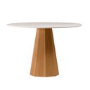 Ver imagem 3 de Conjunto Sala de Jantar Mesa Isis 117x117 4 Cadeiras Cecilia Ype/off White/veludo Nude