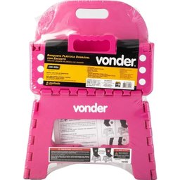 Banqueta Plástica Dobrável Rosa 220mm com Encosto Vonder - 2