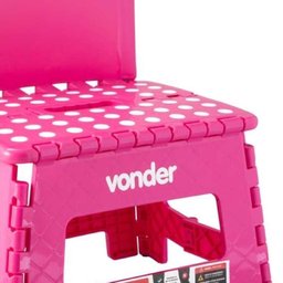 Banqueta Plástica Dobrável Rosa 220mm com Encosto Vonder - 4