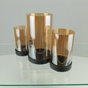 Ver imagem 6 de Castiçal Decorativo de Vidro Âmbar 18x27x10cm Porta Vela Mesa Jantar Decoração