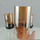 Ver imagem 3 de Castiçal Decorativo de Vidro Âmbar 18x27x10cm Porta Vela Mesa Jantar Decoração