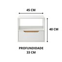 Ver imagem 3 de Kit 2 Mesas de Cabeceira Suspensas Branco Pérola