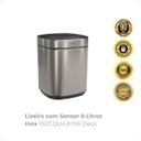 Ver imagem 2 de Lixeira Quadrada com Sensor 8 Litros Inox 1007.qua.8.inx Deca